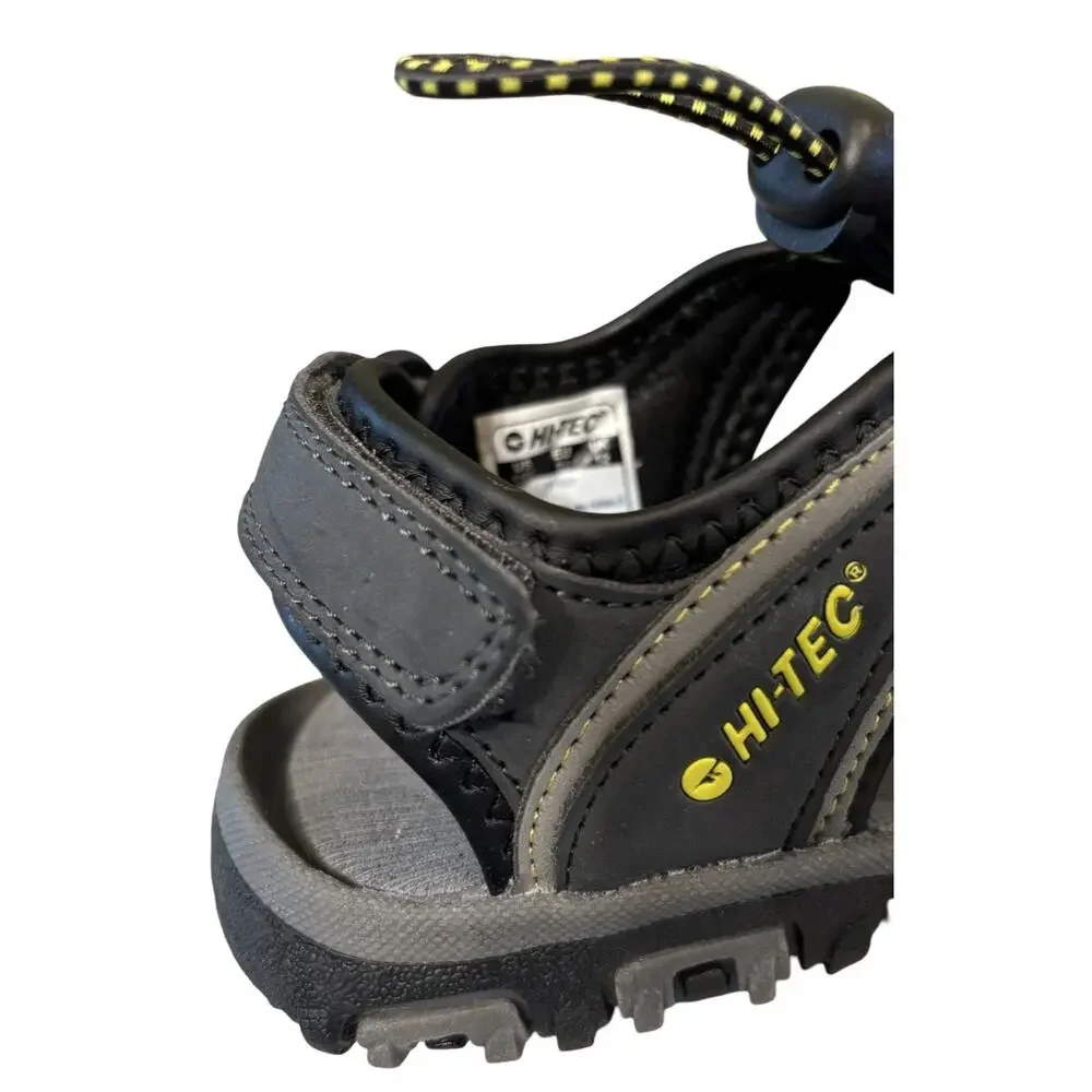 Kids Hi-tec Cove II Jr Water Sandal Shoes Size 13 Black/Charcoal/Lemon~NEW - Picture 4 of 6